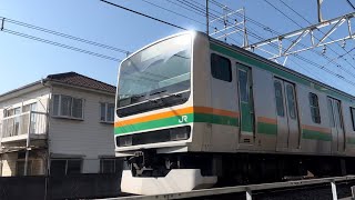 【良いジョイント音】横コツE231系待避線発車の低速通過ジョイント音