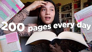 i tried reading 200 pages every day to fall back in love with reading 📚🏃‍♀️