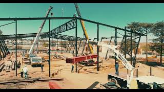 Epic Steel Structure Installation by Fabcon Steel | Aerial Drone Footage