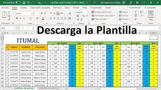 Control de Calificaciones en Porcentajes y Puntajes -Todo en una Sola Plantilla  con Excel