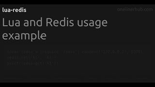 Lua and Redis usage example #lua-redis