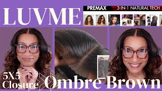 LUVME HAIR PHASE | Super Natural Hairline Ombre Brown Loose Body Wave  5x5 Lace Closure Wig