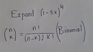 Expand (1-3x)⁴ by Binomial theorem || Binomial Formula ||