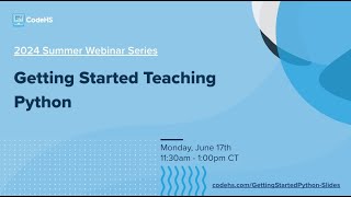 Getting Started Teaching Python