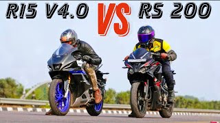 Pulsar RS200 vs Yamaha R15 V4 । DRAG RACE