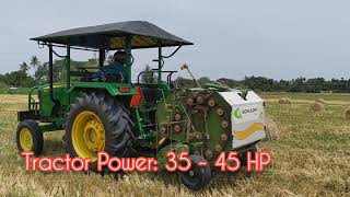 Gomadhi Round Baler with John Deere 5050 D Tractor with Operator Feedback #essenceworld