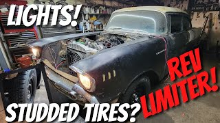 Wiring Lights, Banging The Rev Limiter And Catching My Hair In The Creeper Wheels On My 1957 Chevy