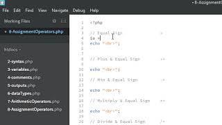9 - Assignment Operators - PHP Basics
