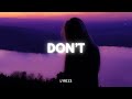 Zaini - Don’t (Lyrics) ft. Vict Molina