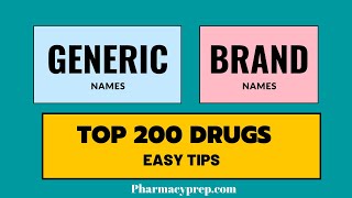 [TOP 200 drugs] how to learn their generic names and brand names like a pro