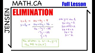 Solving Linear Systems Using ELIMINATION | math 10 | jensenmath.ca