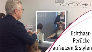 Echthaar-Perücke aufsetzen und stylen