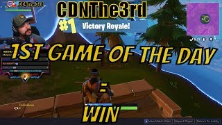 CDNthe3rd 1st Fortnite Game Of The Day = WIN (Full Game)