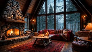 ❄️ Cozy Mountain Cabin | ❄️ A Flickering Fire Brings a Feeling of Absolute Relaxation, Focus, Calm