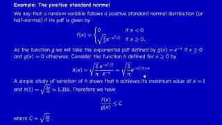 Math414 - Stochastic Processes - Section 0.3.3 - The acceptance rejection method