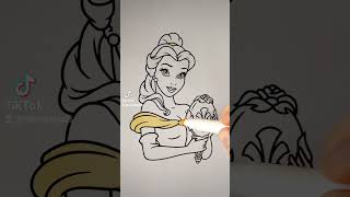 Colouring Belle | Mino Digitals on Etsy #disney #beautyandthebeast #belle #disneyprincess #colouring