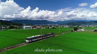 舞田駅を発車する別所線の自然と友だち号　FUKEI 73451