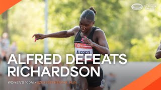 Julien Alfred beats Sha'Carri Richardson in pro debut over 100m | Continental Tour Gold 2023