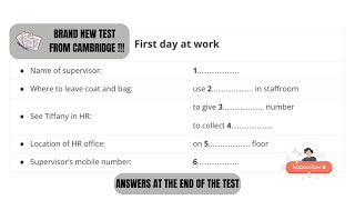 First Day at Work: IELTS Listening Test (Answers Included)