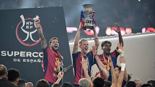 Super copa de España Entrega de Medallas y levantamiento del Trofeo