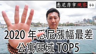 2020年悉尼漲幅最差區域TOP5（公寓篇）