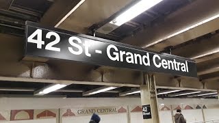 IRT 42nd Street Shuttle: Bombardier R62A (S) trains @ Grand Central - 42nd Street