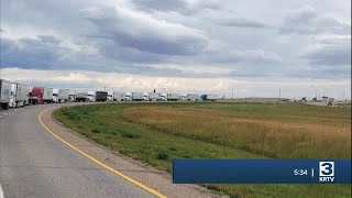 Traffic trouble at Montana-Alberta border