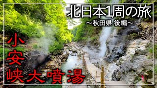 緑の森の中吹き上がる噴湯と日本三大霊場！神秘的な県内唯一の湧き水でできた池と川に心癒され夕陽で締めた１日！