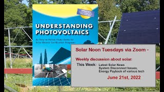 Embodied energy in renewable technologies, PV system disconnect issues, cheap electric vehicles