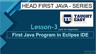 Head First Java Lesson 3, First Java Program in Eclipse IDE #java #objectorientedprogramming #code