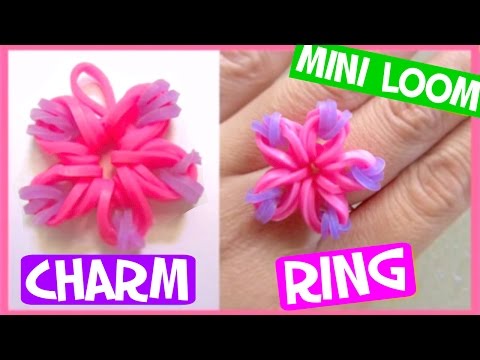 Rainbow Flower Charm/Ring with Mini Loom SUPER EASY Rainbow Flower Charm/Ring with Mini Loom SUPER EASY