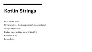 Kotlin Tutorial for Beginners: Step-by-Step Guide (Episode 5) - Strings