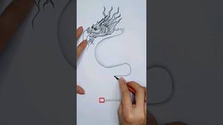 The spirit of the dragon and horse is com.Easy to draw a dragon #youtubeshorts #painting #drawing