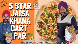 5 Star Jaisa Khana Cart Par I Chef Special Wrap I Thai Style Salad I Desi Ghee Jalebi I Tilak Nagar