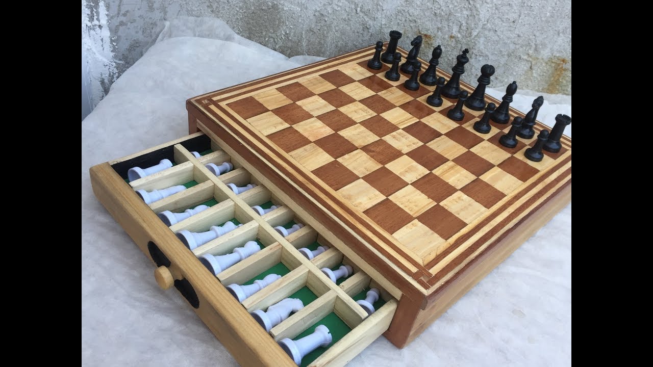 Chess Tablero De Ajedrez De Madera Teka Deluxe 50 Cm. Games