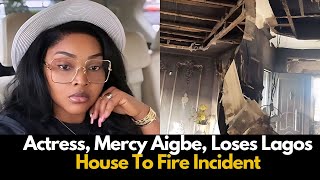 Watch As Fire Razes Nollywood Actress Mercy Aigbe’s Lagos Home