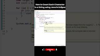 How to Count Each Character in a String using Java in Eclipse | Java Beginner Tutorial
