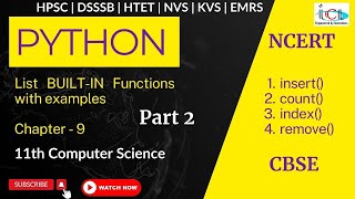 Python List Built in Function part2 |insert()|count()|index() #pythontutorialforbeginners #python3