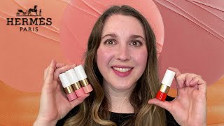 NEW HERMES LIP ENHANCERS | Swatches \u0026 Review of All 3 Shades + Poppy Lip Shine Comparison