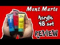 unboxing and review on Mont marte acrylic paint set 48 | artmahal by najla