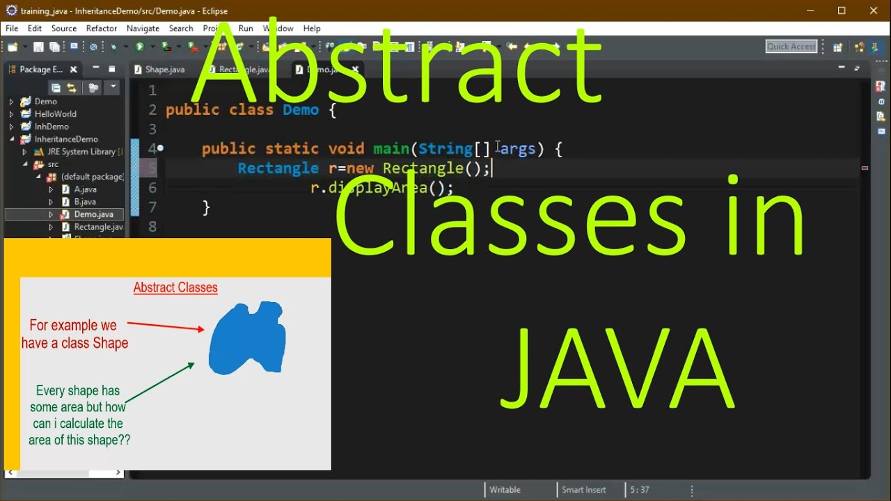 Abstract Classes In Java (abstraction) Tutorial-13 (2019) - YouTube