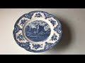 blue and white china johnson bros england olde castle plate