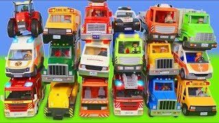 Excavator, Fire Truck, Police Cars, Garbage Trucks, Tractor Toy Vehicles for Kids