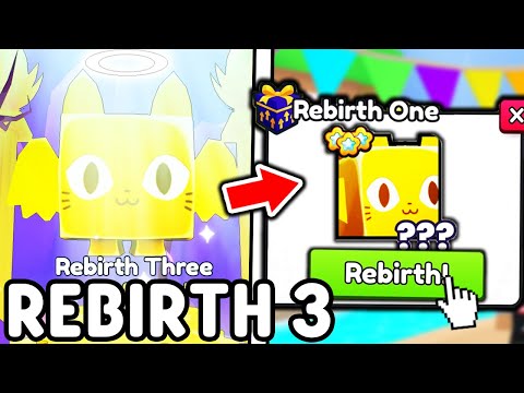 REBIRTH 3 REWARD For FREE HUGE ANGEL CAT Theory in Roblox Pet Simulator 99..
