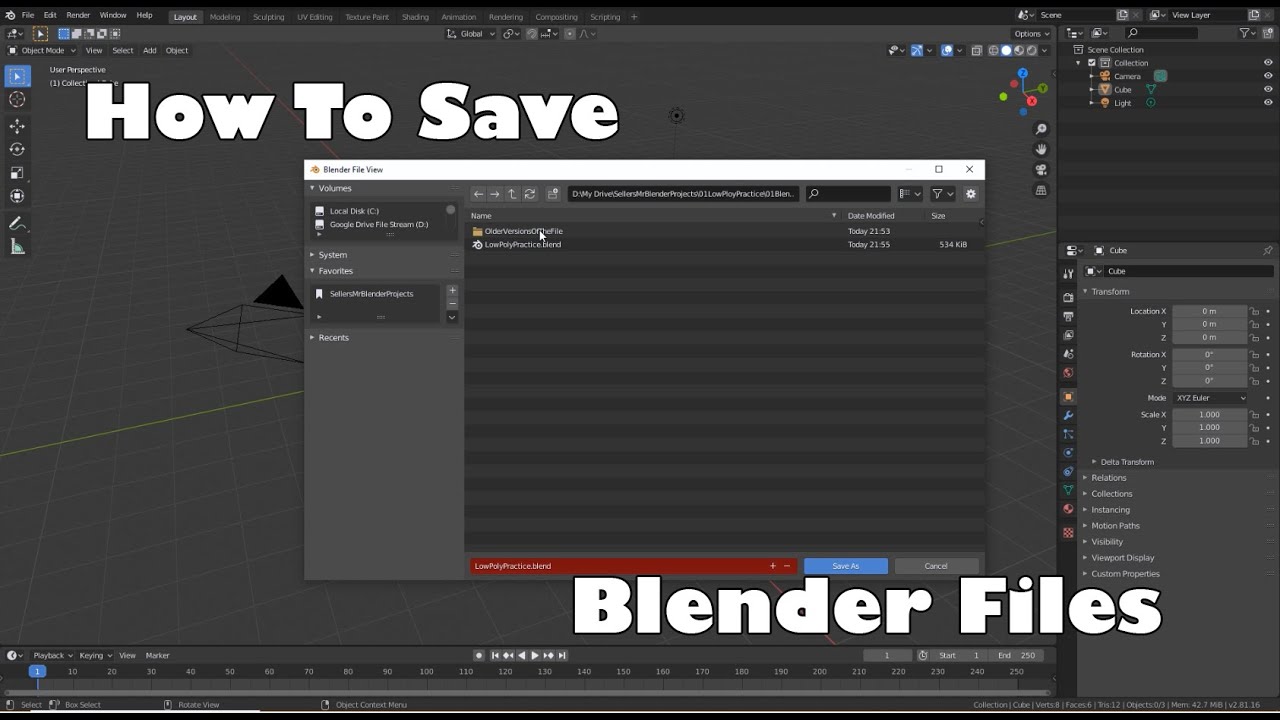 Blender - How To Save A Blender File Proper - YouTube