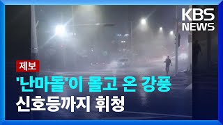 [제보영상] “신호등까지 휘청”…부산·울산, 태풍 ‘난마돌’에 비상 / KBS