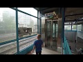 Sweden, Stockholm, Ulriksdal train station, automatic KONE elevator, escalator ride