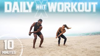 10 Minute Full Body Daily NO EXCUSE Workout [Low Impact HIIT /No Jumping]
