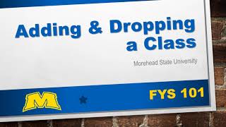 Adding & Dropping a Class Tutorial
