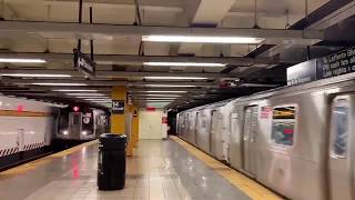 NYC Subway: Lefferts Blvd Bound R160 A Train \u0026 R160B Siemens E @ 14th Street